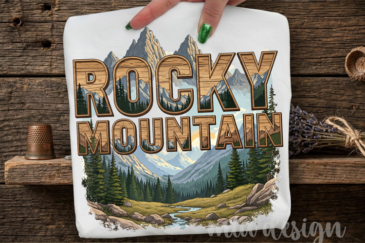 Rocky Mountain PNG, Vintage National Park Elk Sublimation example image 1