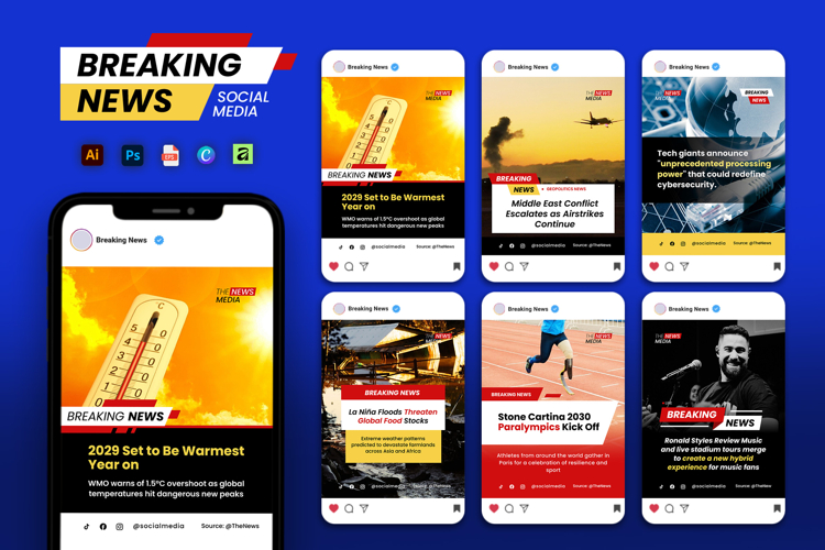 Breaking News - Social Media Post Template
