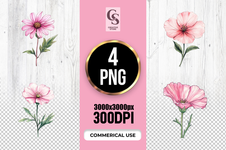 Pink flower clipart Image 5