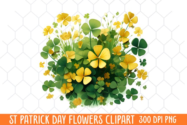 St Patrick Day Flowers Clipart