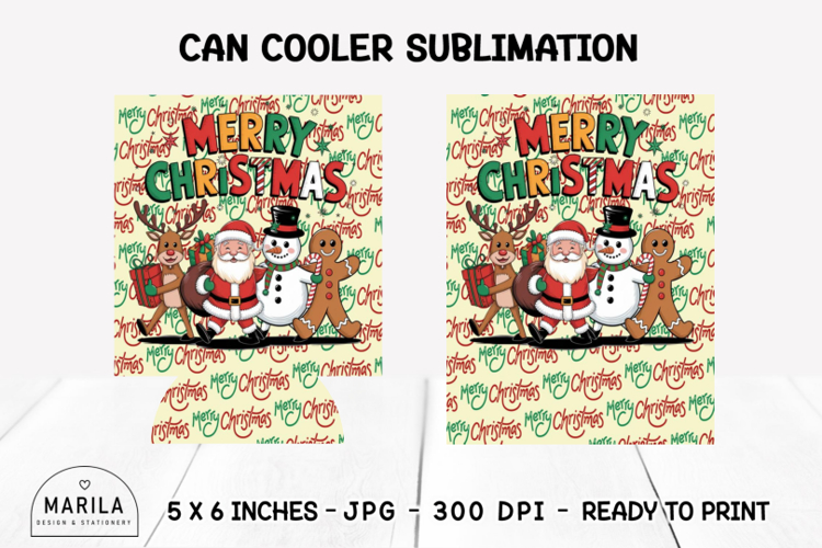 Merry christmas Can Cooler Wrap Sublimation #6