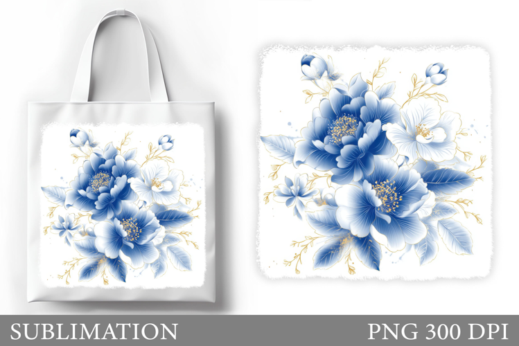 Flowers Tote Bag Design. Floral Tote Bag Sublimation