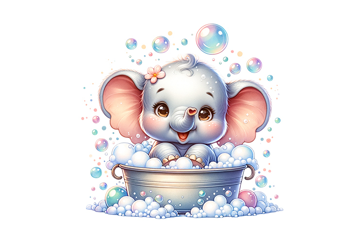 Cute Elephant Clipart Image 9