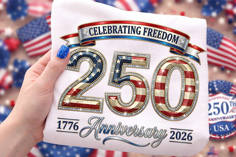 USA 250th Freedom Shines 1776-2026 Sublimation PNG Design