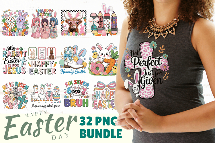 Easter Day PNG Sublimation Design Bundle | Happy Easter PNG