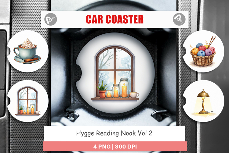 Hygge Reading Nook Car Coaster