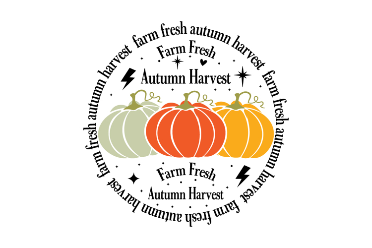 Farm Fresh Autumn Harvest Round Sign Design