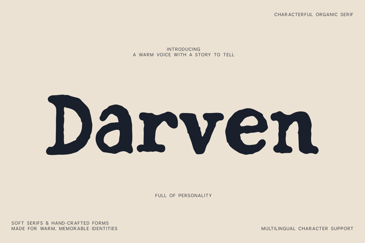 Darven Handmade Organic Serif Font