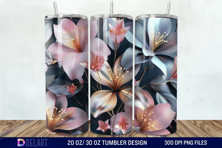 3D Floral Tumbler Wrap