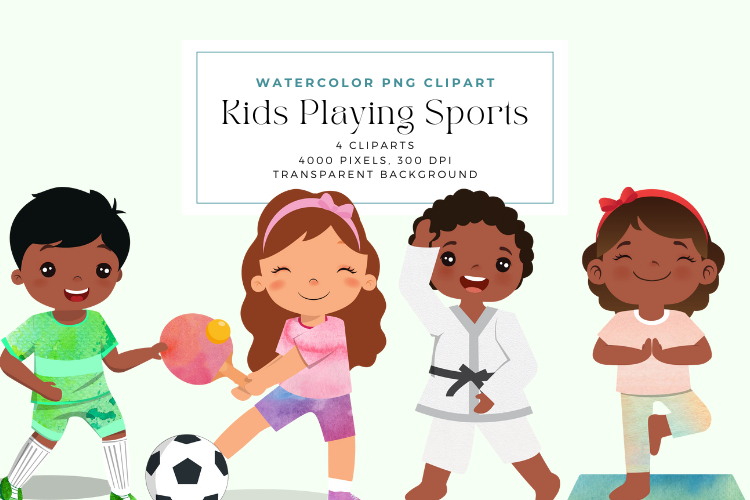 Kids Playing Sports Clipart