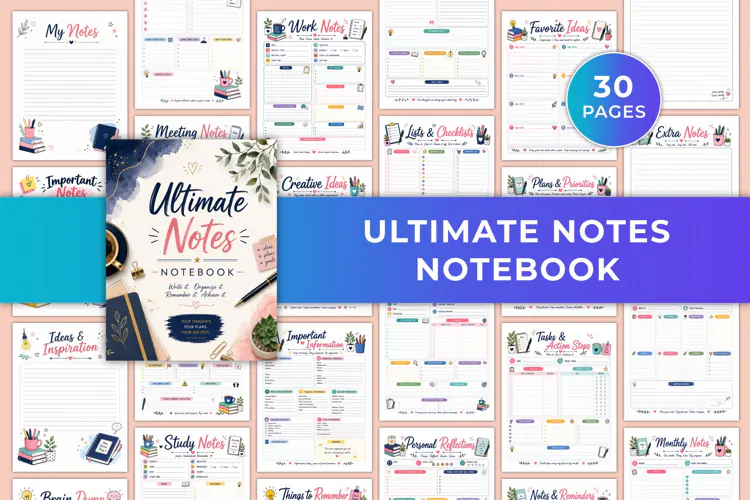 Ultimate Notes Notebook Kdp interiors