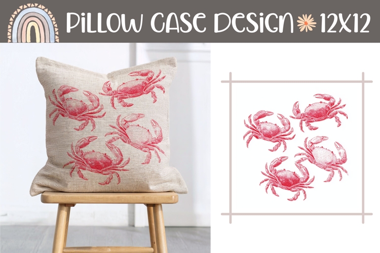 Cartoon Crab Pillow Sublimation, Sea Pillow Template