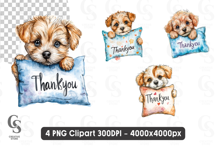 Cute Puppy Thank You Clipart PNG