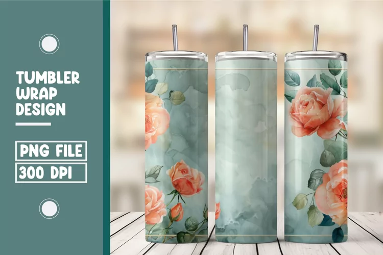 Flower Tumbler Wrap Design