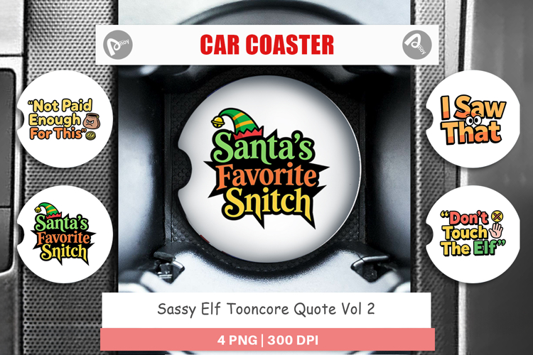 Sassy Elf Quote Car Coaster