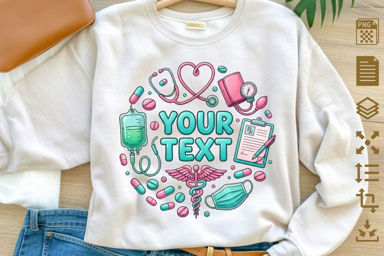 Personalized Nurse Sublimation Design, Your Text Medical
