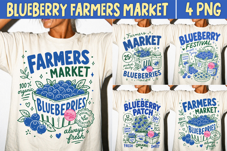 Farmers Market Blueberries PNG, Fresh Blueberry Festival