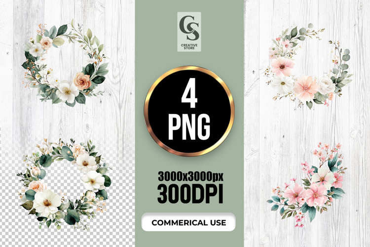 Floral Wreath Clipart Image 7