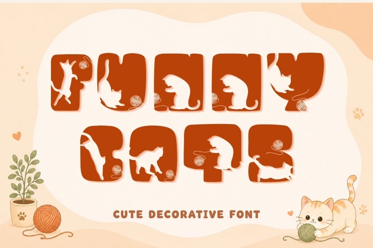 Funny Cats - Cute Decorative Font