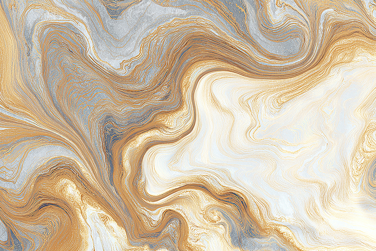 A beautiful abstract marble pattern with swirling gold