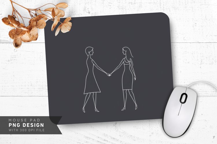 Minimalist Love Line Art Mouse Pad PNG Design example image 1