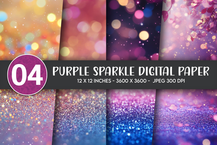Purple Sparkle Digital Paper