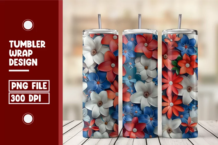 Flower Tumbler Wrap Design