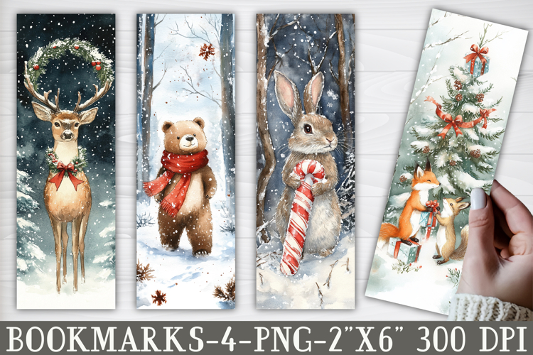 Christmas Animals in the Forest Bookmark