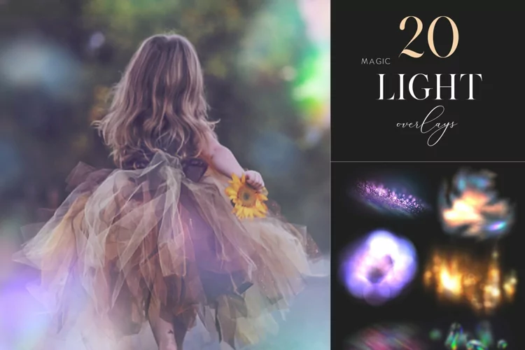 20 Magic Light Overlays, Colorful Light Effects[Overlays][Design Bundles][1889863]