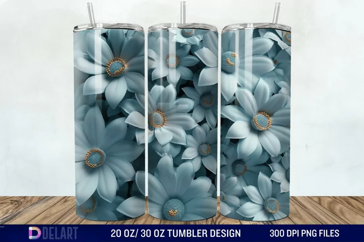3D Floral Tumbler Wrap