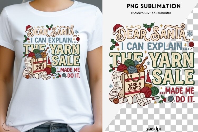 Christmas crochet png design for T-shirts example image 1