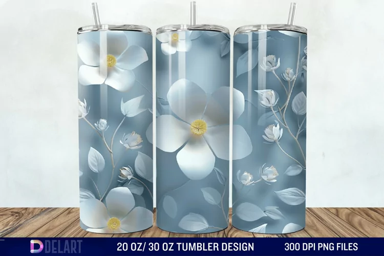 3D Floral Tumbler Wrap