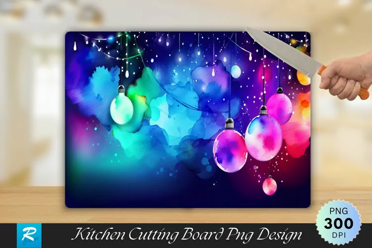 Electric Lights Cutting Board Sublimation Design