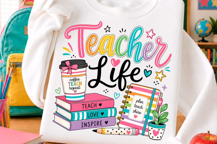Colorful Teacher Life Trending Png