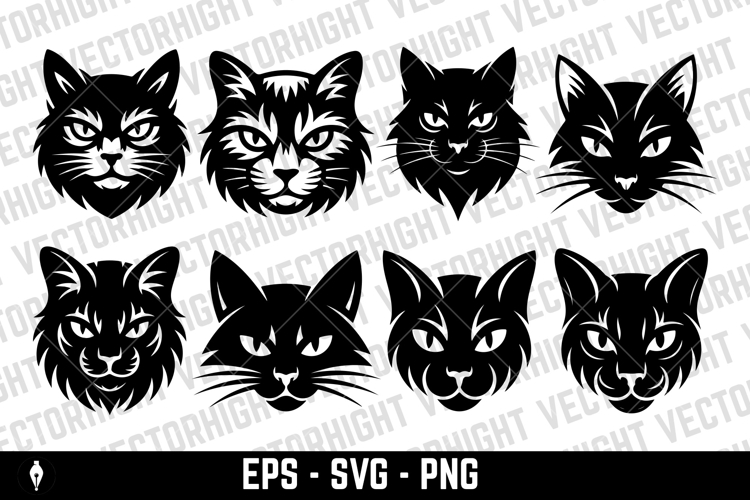 Vector logo of face of a cat or lynx