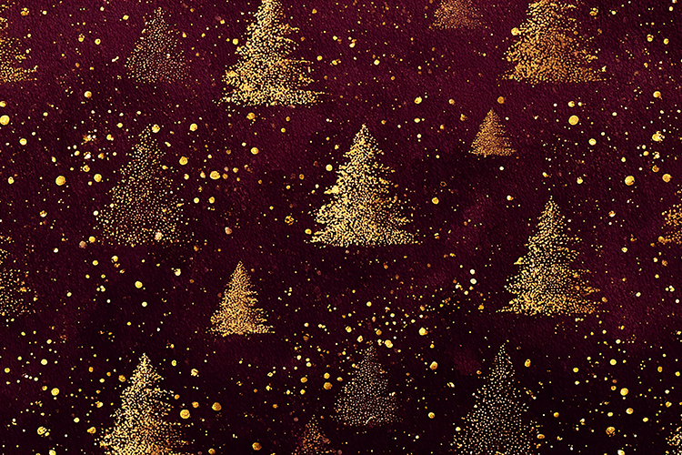 A festive holiday background with gold glitter Christmas