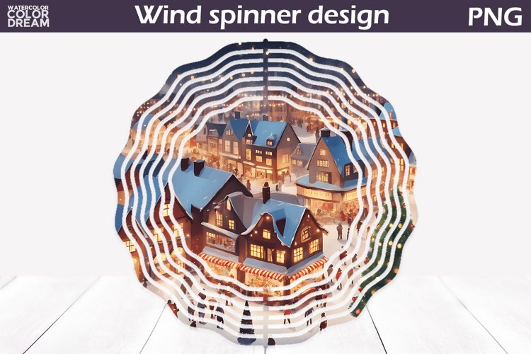 Winter Wind Spinner | Christmas Wind Spinner Sublimation example image 1