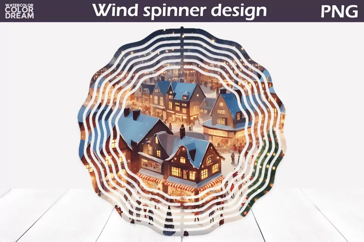Winter Wind Spinner | Christmas Wind Spinner Sublimation