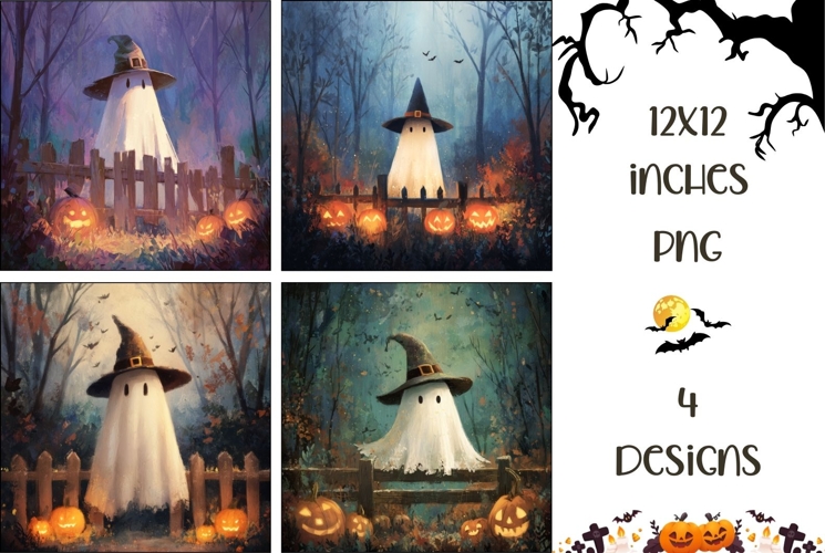 Spooky Halloween Ghost Backgrounds, Spooky Digital Papers