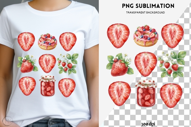 Strawberries png design for T-shirts