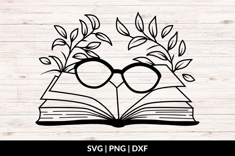 Books With Reading Glasses SVG
