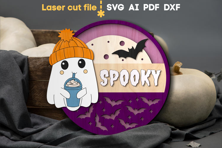 Halloween Ghost SVG laser cut files for Glowforge
