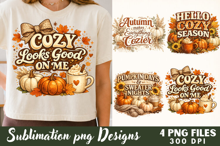 Cozy Looks Good On Me Autumn Sublimation File example image 1
