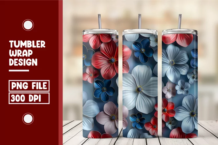 Flower Tumbler Wrap Design