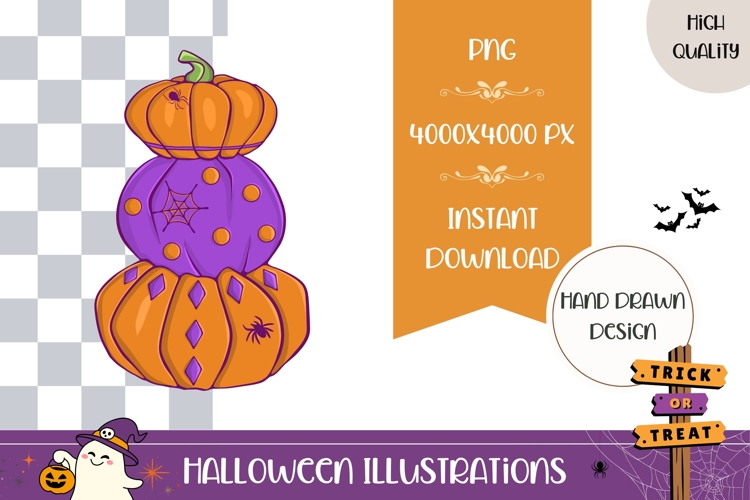 Hand Drawn Pumpkins Illustration, Halloween Pumpkins PNG