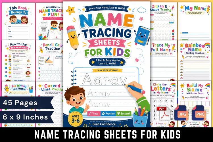 Name Tracing Sheets for Kids