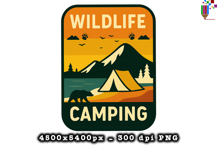 Wildlife Camping Mountain PNG Outdoor Adventure Design