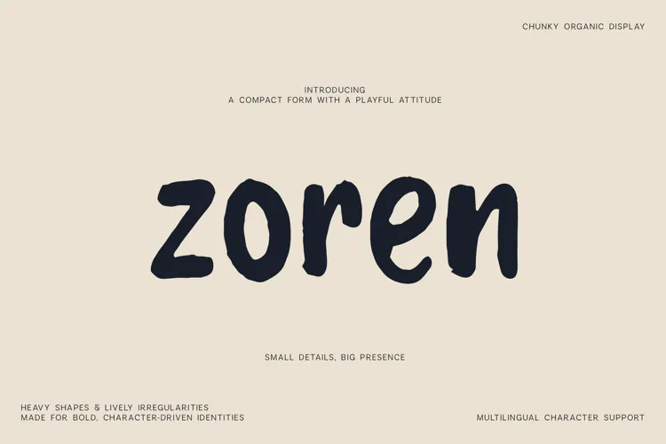 Zoren Chunky Organic Display Font