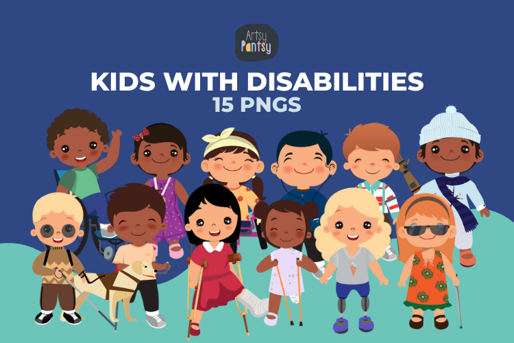 Kids with Disabilities Clipart Bundle