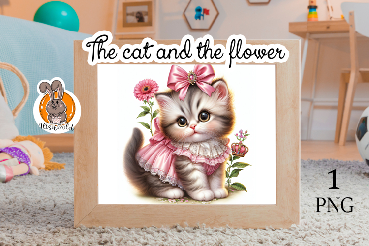 The cat and the flowers